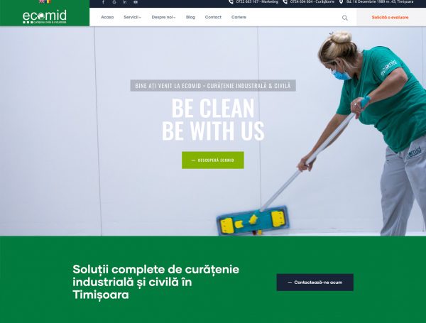 Ecomid – solutii de curatenie industriala si civila isi lanseaza noul website